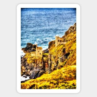 Botallack, Cornish Tin Mines, Cornwall, UK Sticker